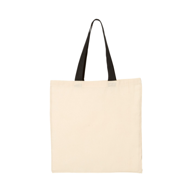 Q-Tees Economical Tote with Contrast-Color Handles