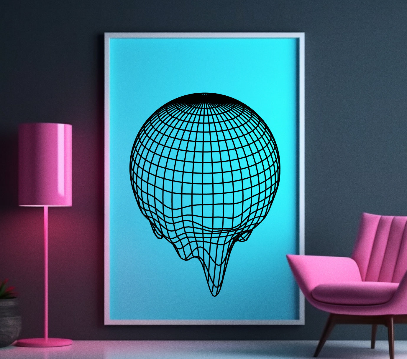 custom poster of a global design that appears to be melting
