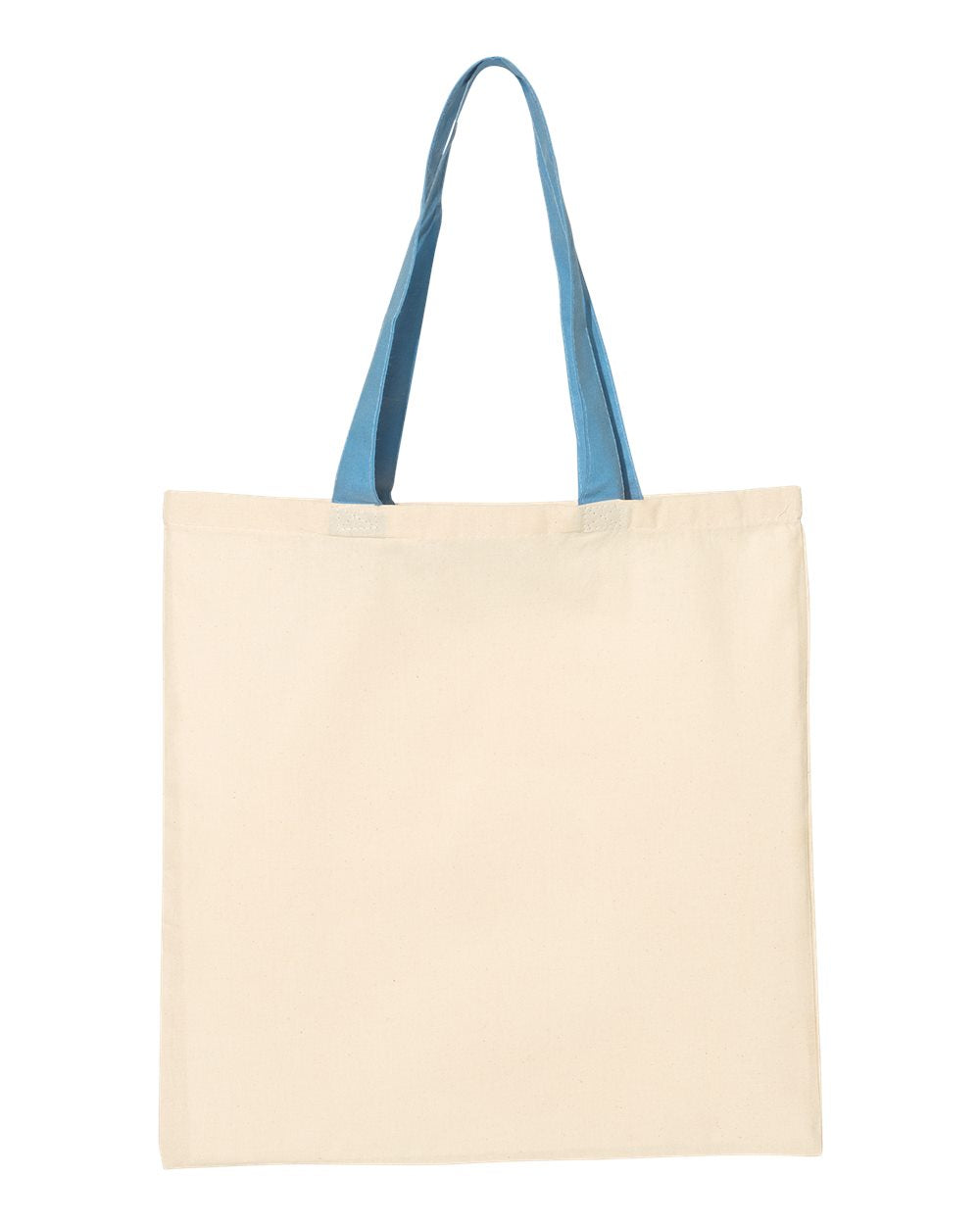 Q-Tees Economical Tote with Contrast-Color Handles
