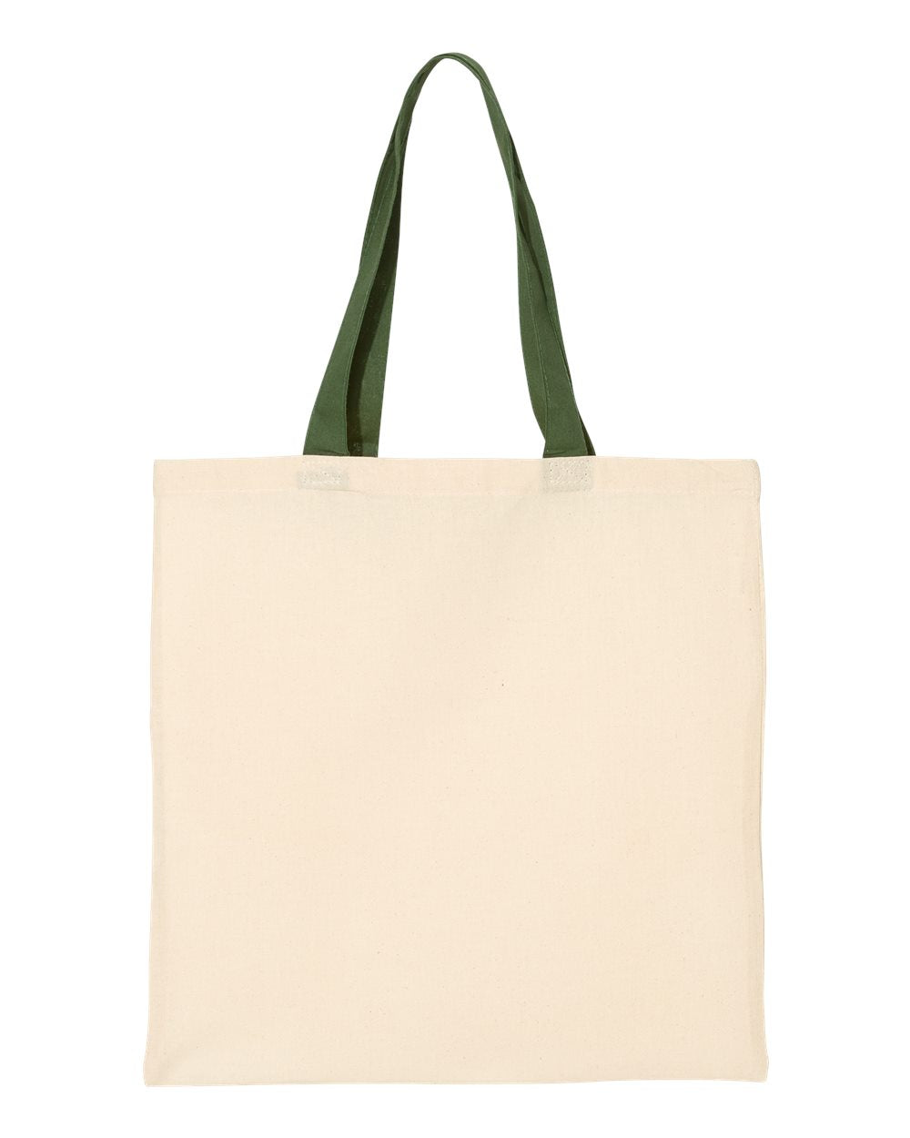 Q-Tees Economical Tote with Contrast-Color Handles
