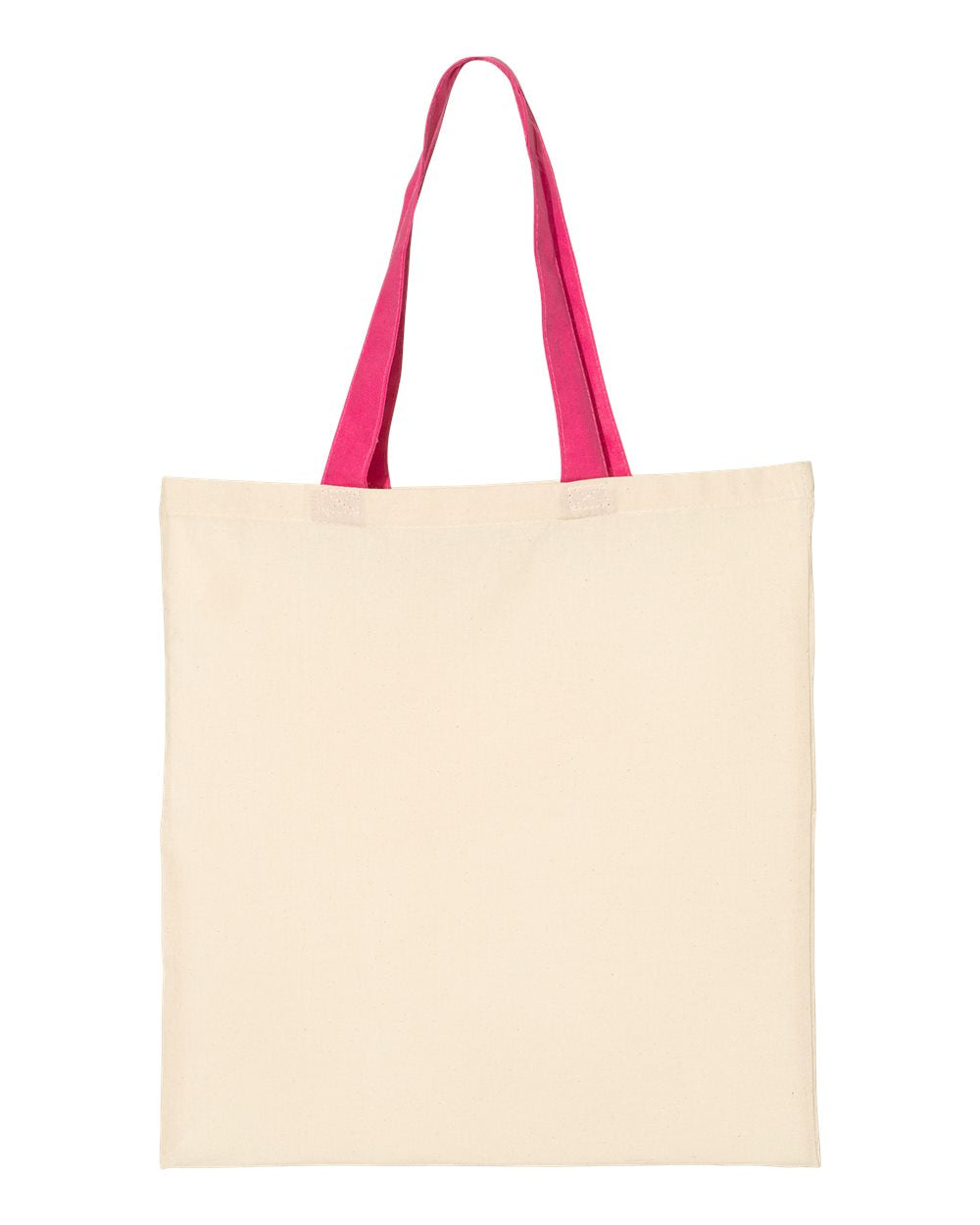 Q-Tees Economical Tote with Contrast-Color Handles