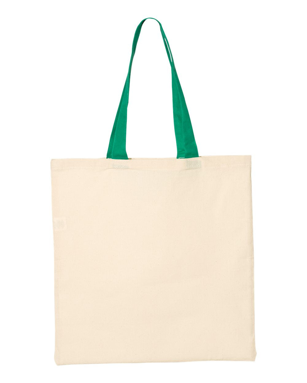 Q-Tees Economical Tote with Contrast-Color Handles