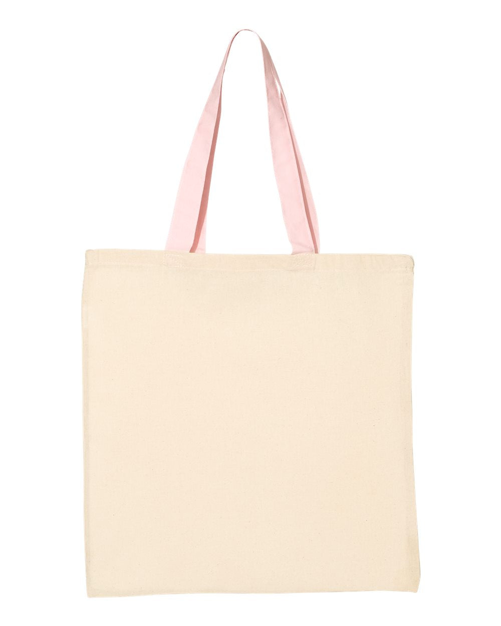 Q-Tees Economical Tote with Contrast-Color Handles