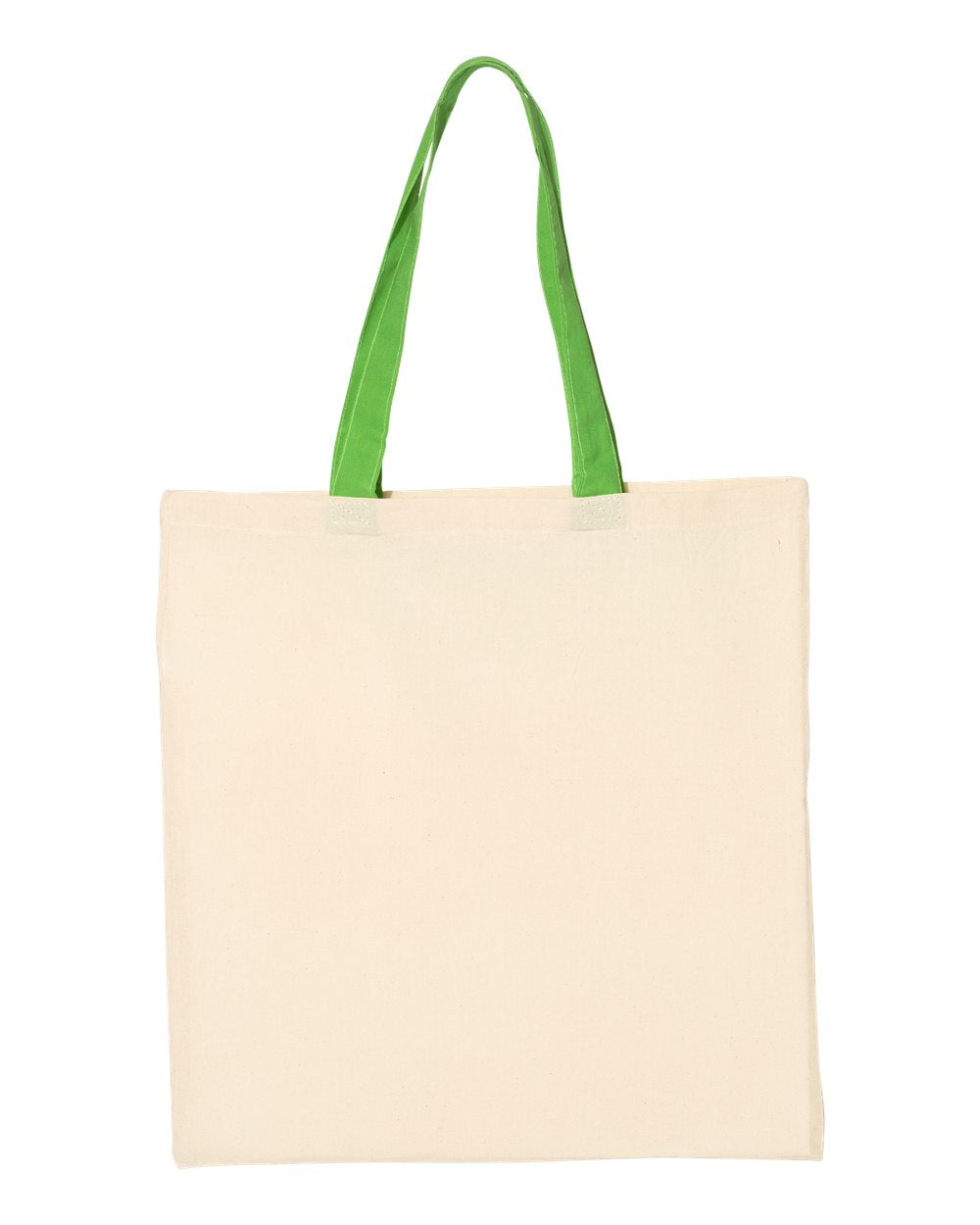 Q-Tees Economical Tote with Contrast-Color Handles