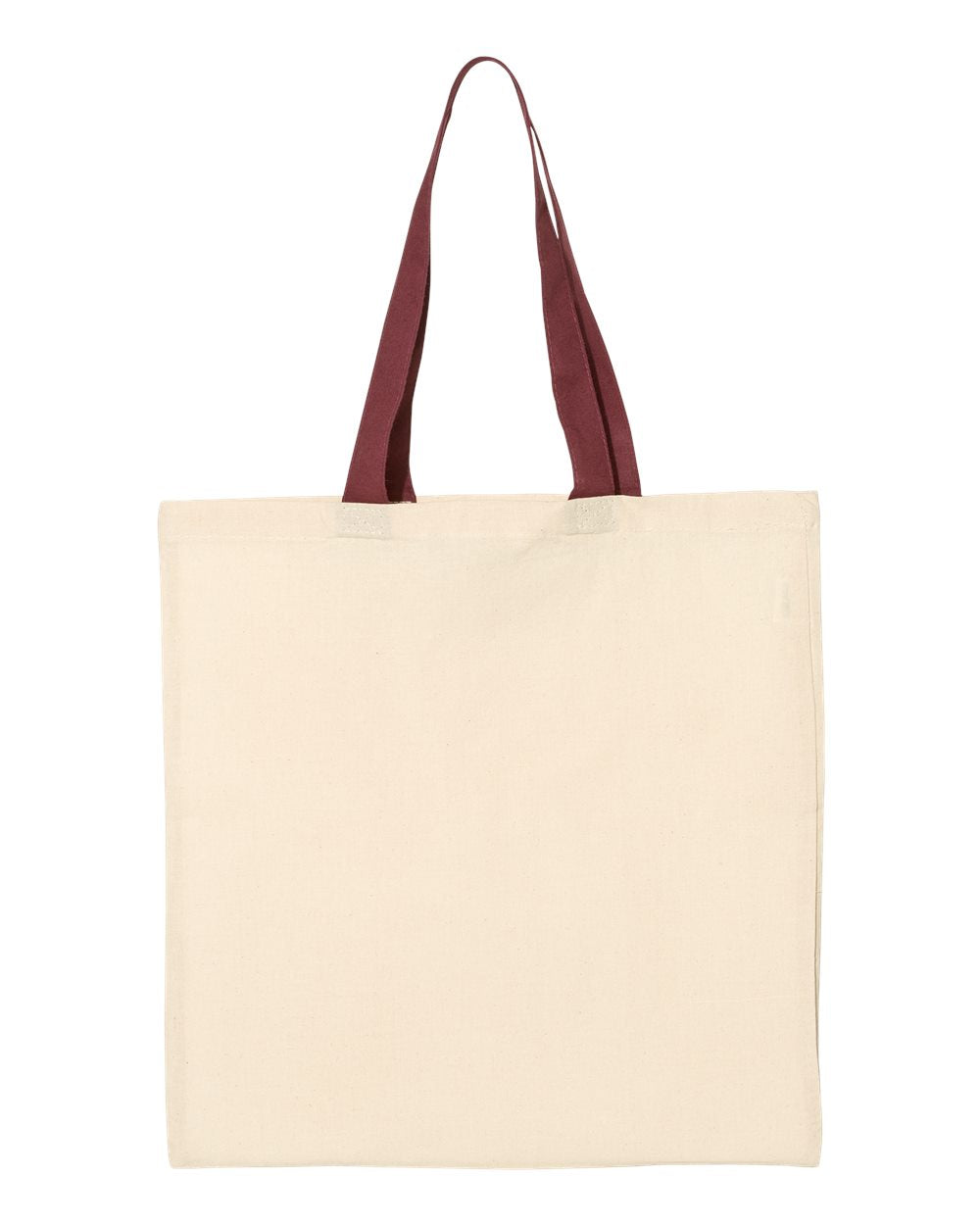 Q-Tees Economical Tote with Contrast-Color Handles