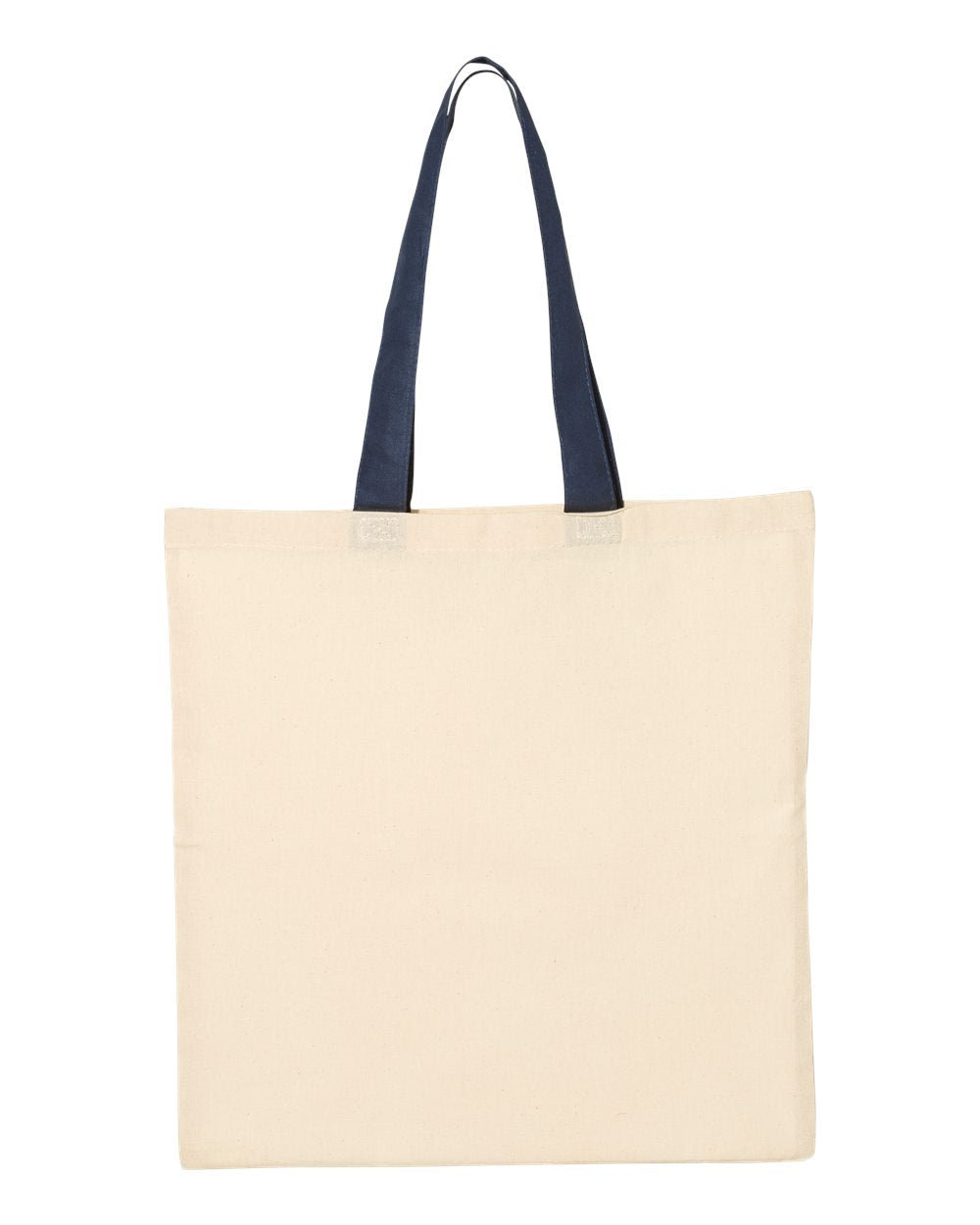 Q-Tees Economical Tote with Contrast-Color Handles