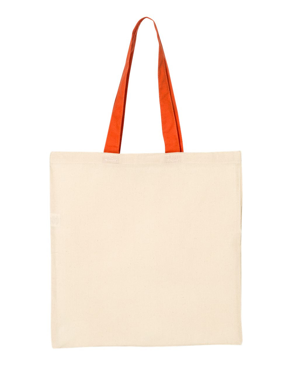 Q-Tees Economical Tote with Contrast-Color Handles