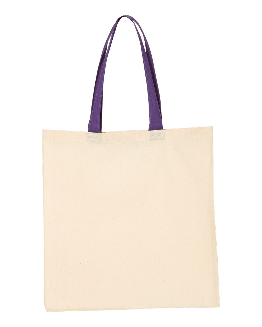 Q-Tees Economical Tote with Contrast-Color Handles