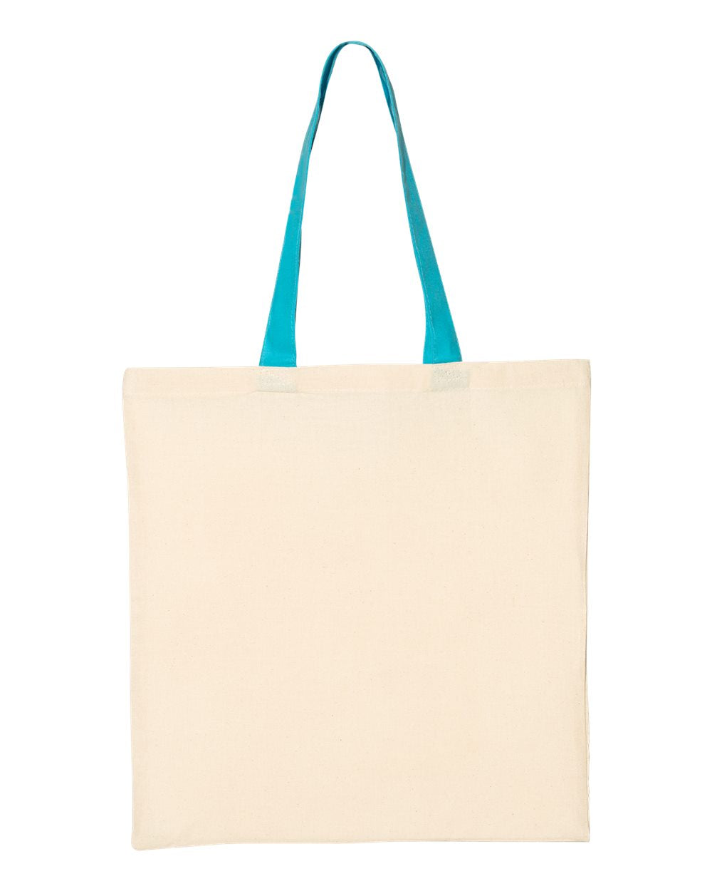 Q-Tees Economical Tote with Contrast-Color Handles