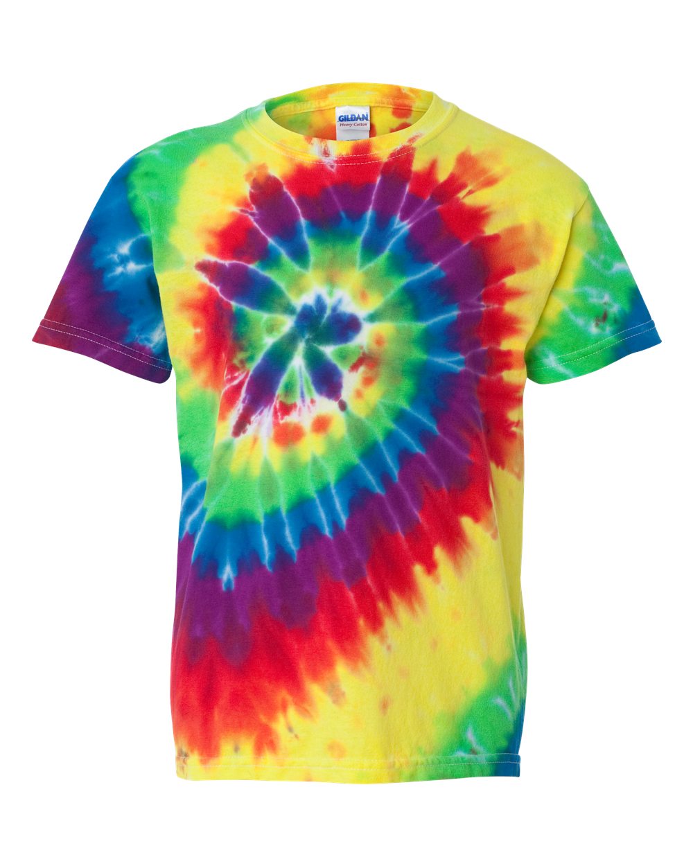 Dyenomite Youth Multi-Color Spiral Tie-Dyed T-Shirt