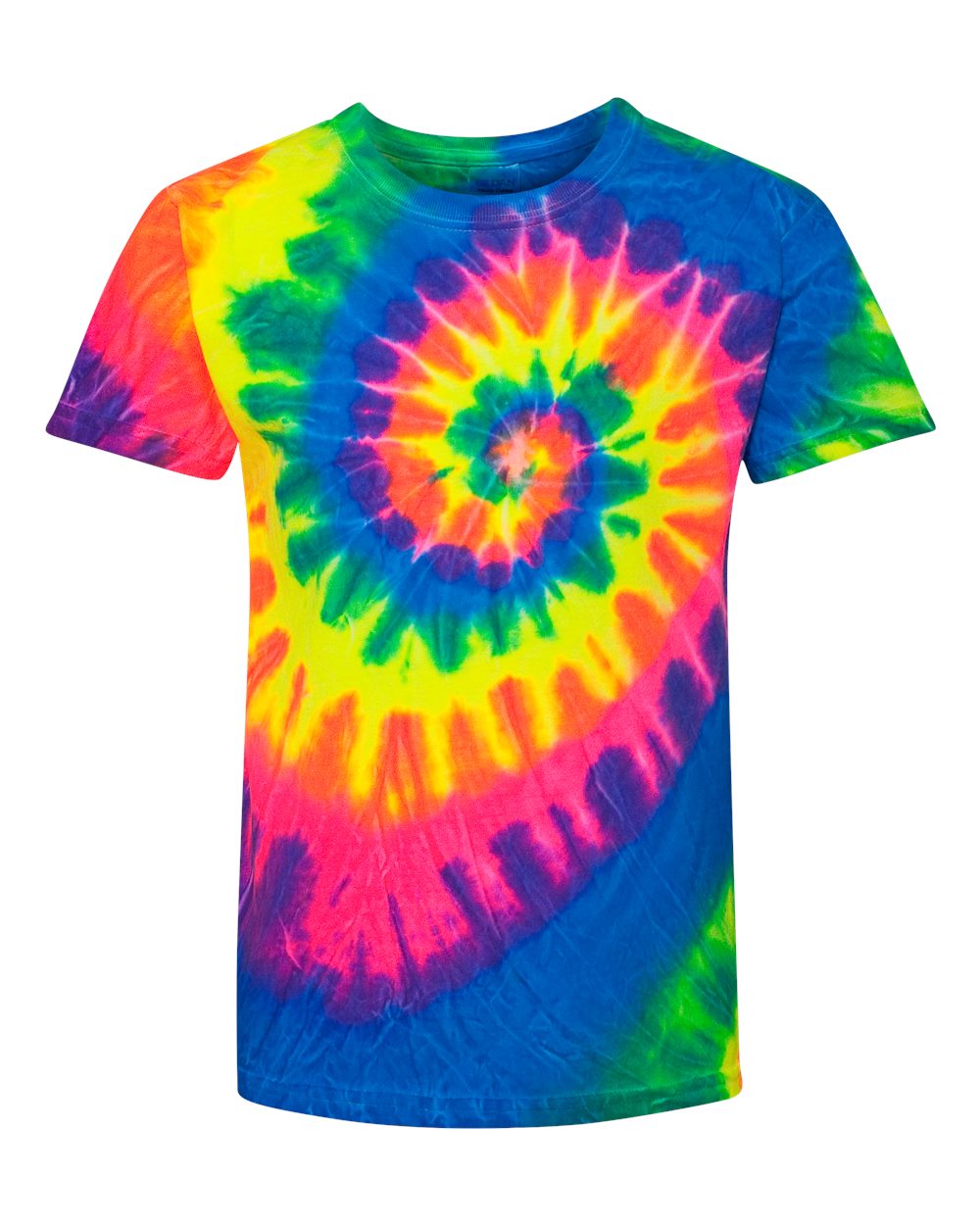 Dyenomite Youth Multi-Color Spiral Tie-Dyed T-Shirt