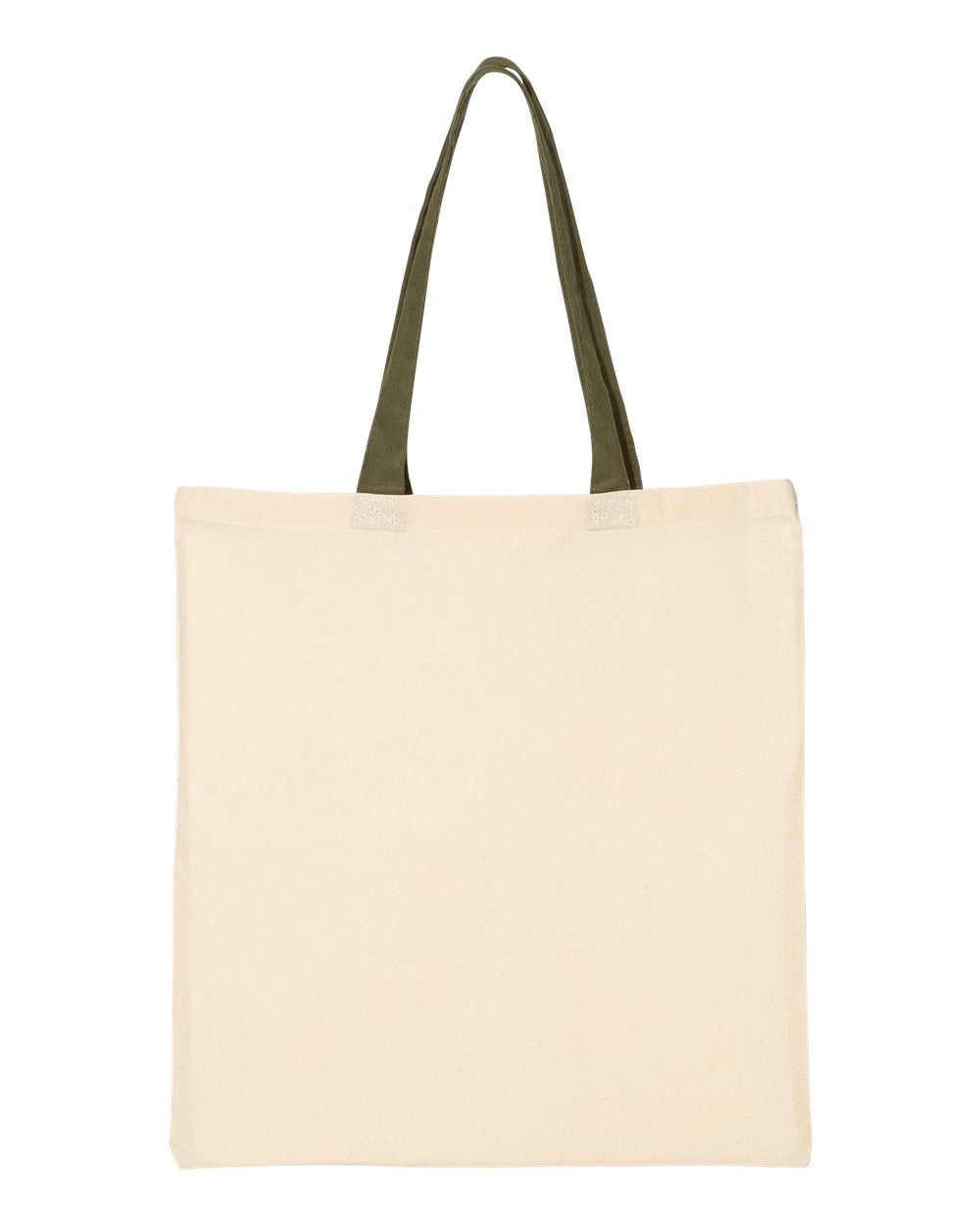 Q-Tees Economical Tote with Contrast-Color Handles