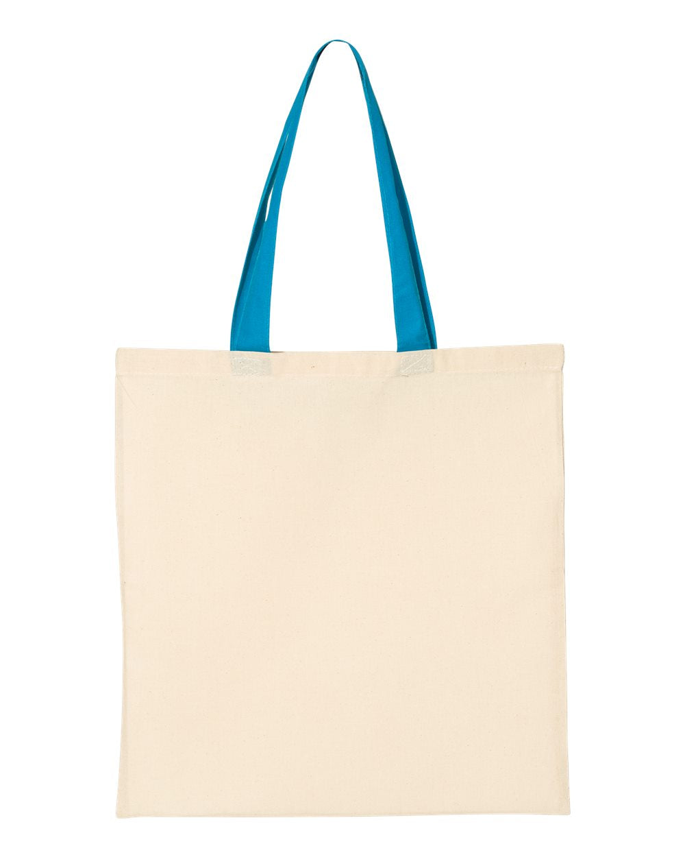 Q-Tees Economical Tote with Contrast-Color Handles